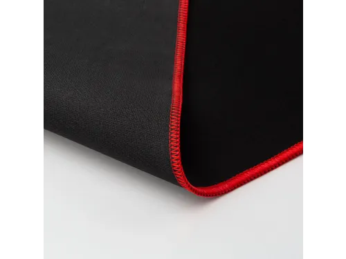 Bureaumat 90x40cm zwart met rode rand
