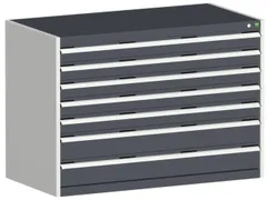 ladekast HxBxD 900x1300x650mm 7laden RAL7035 front RAL7016