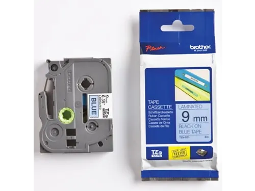 TZe tape voor P-Touch 9 mm, zwart op blauw