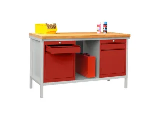 Werkbank 900x1500x700mm 4laden Frame/behuizing Ral7035 Front Ral3000 - 2