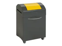 Afvalbak 45 Liter 650x380x320mm Plaatstaal 2 Wielen Klep Geel