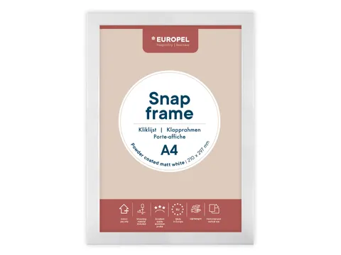Kliklijst Europel A4 25mm mat wit