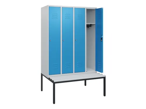locker met bank,HxBxD 1950x1200x815mm,4vak,vak B 300mm,cil.-slot