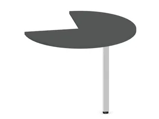 aanbouwtafel,i.h.v.,HxØ 720-840x1000mm,driekwartrond,MS-donkergrijs - 1