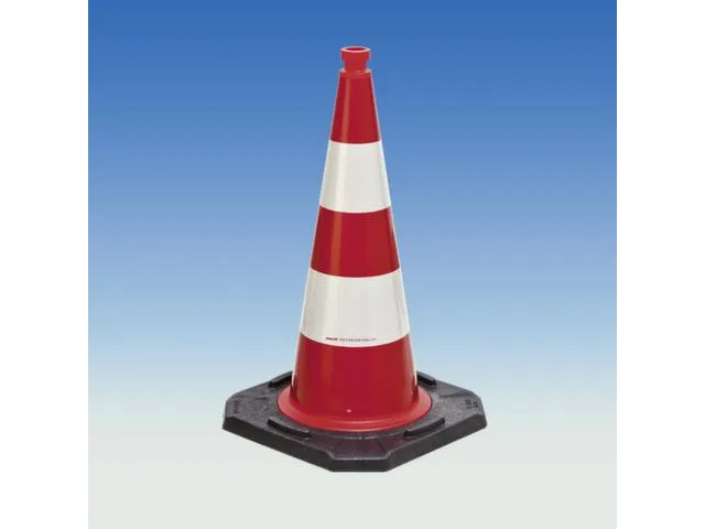 cône de balisage,H 500mm,PVC,rouge/blanc,rétroréfléchissant