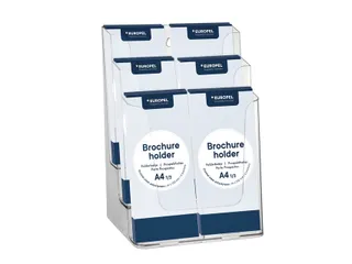 Folderhouder Europel 6 vaks 1/3 A4 transparant - 1