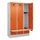 locker met bank,HxBxD 1950x1200x815mm,3vak,vak B 400mm,draaigrendel