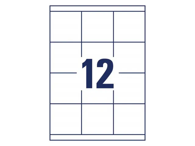 etiket Avery ILK 70x67,7mm 100 vel 12 etiketten per vel wit