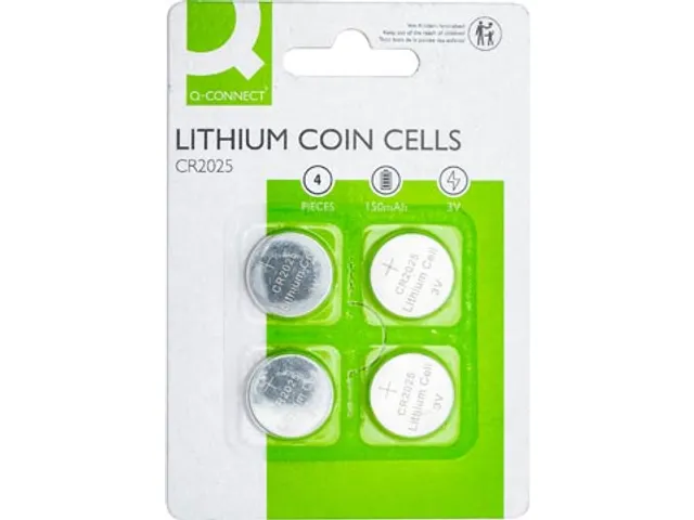 knoopcel, lithium, CR2025, blister van 4 stuks