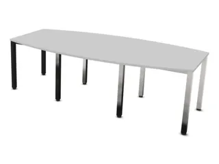 vergadertafel,HxBxD 740x2400x1200mm,vatvormig,MP-lichtgrijs - 1