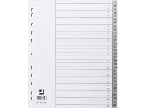 Tabbladen PP Set 1-31 Met Indexblad A4 11-Gaats Grijs