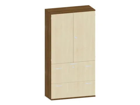 kantoorkast,HxBxD 1920x1000x430mm,decor romp noten,decor front esdoorn