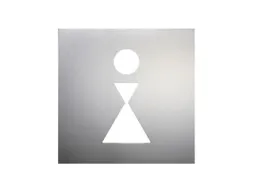 deurbord,wc dames,RVS,zelfklevend,HxB 160x160mm