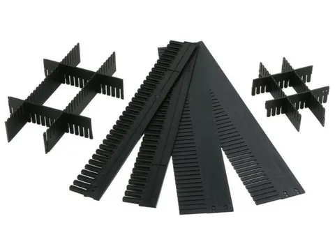 scheidingskammen,v. stapelbak,HxL 180x1150mm,dikte 5mm,PP,antraciet