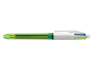 Balpen Bic 4kleuren medium fluor geel - 1