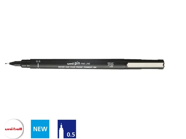 Fineliner Uni-ball Pin zwart 0.5mm