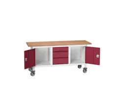 werkbank,HxBxD 830x1750x600mm,multiplexblad,uitrusting: 3laden,2kasten