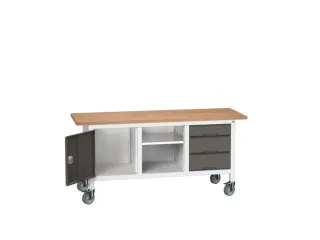 werkbank,HxBxD 830x1750x600mm,multiplexblad,uitrusting: 3laden,kast - 1