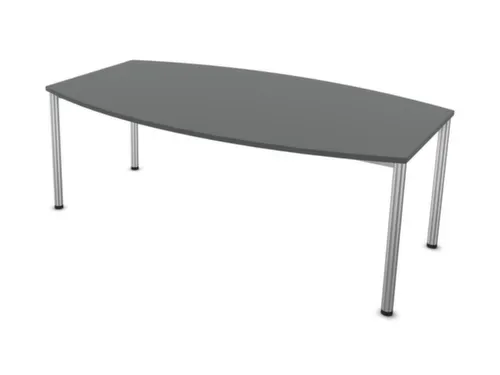 vergadertafel,HxBxD 740x2000x1200mm,vatvormig,MS-donkergrijs