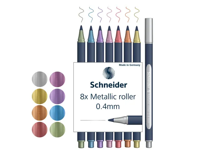 Metallic rollerball Schneider Paint-It 050 0.4mm etui 6+2 gratis