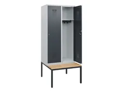 locker met bank,HxBxD 1950x800x815mm,2vak,vak B 400mm,cilinderslot