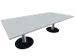 Table de réunion rectangulaire 720x2400x1200mm gris clair/alu