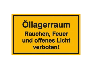 aanwijzingsbord,Olieopslagruimte Roken,PVC,om te verlijmen - 1