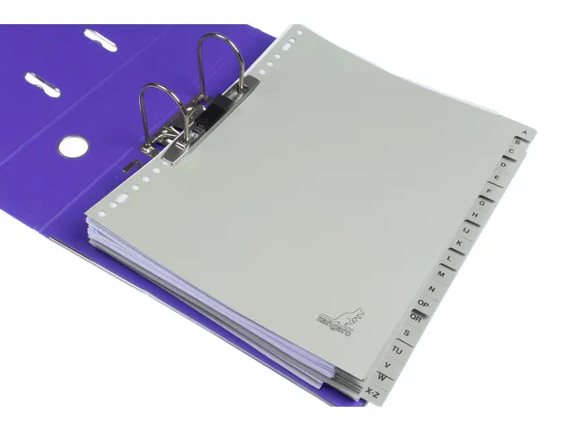 Tabblad ECO Kangaro A4 letters 180 grams grijs karton 23-gaats 20-deli