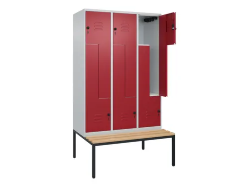 Z-garderobekast,HxBxD 2120x1200x815mm,6vak,vak B 400mm,draaigrendel