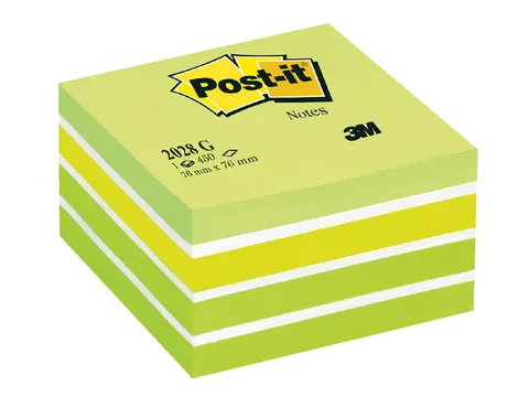 Memoblok 3M Post-it 2028 76x76mm kubus pastel groen