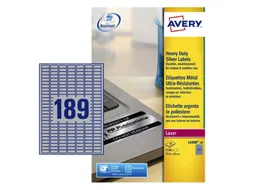Inventaris etiketten Avery L6008-20 25.4x10mm Zilver 3780 stuks