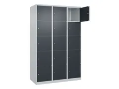 lockerkast,HxBxD 1850x1200x500mm,3x5vakken,vak B 400mm,cil.-slot