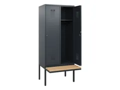 locker met bank,HxBxD 1950x800x815mm,2vak,vak B 400mm,cilinderslot