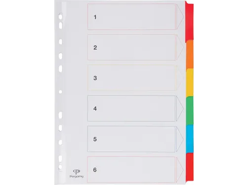 Tabblad karton A4 Assorti 6-delig 11-gaats index