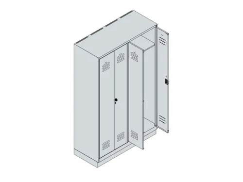PBM-locker,HxBxD 1950x1200x500mm,4vak,vak B 300mm,draaigrendel