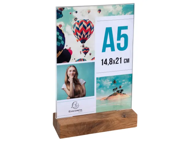 Folderhouder A5 vert icaal houten voet