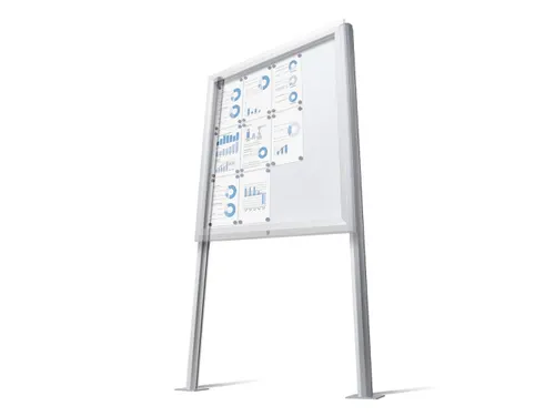 Palen Voor Vergrendelbaar Notitiebord Outdoor Zilver Boutbevestiging
