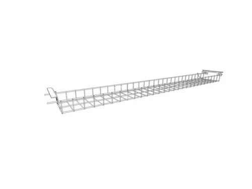 kabelbak,v. bureau,HxBxD 70x2000x160mm,v. tafel B 2000mm,zilverkleurig