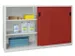 schuifdeurkast,HxBxD 1200x2000x600mm,RAL7035,front RAL3000