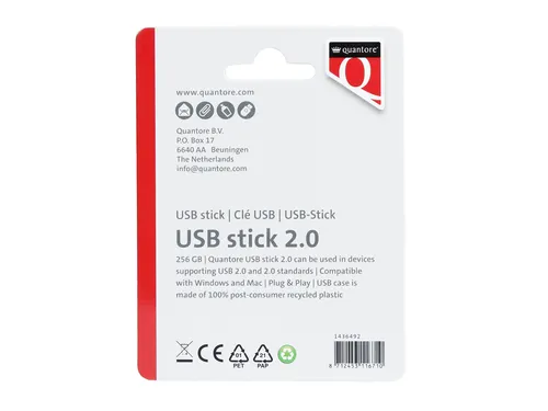 Quantore USB-stick 2.0 256GB Zwart