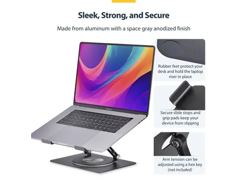 Draaibare Laptopstandaard Zilver tot 5kg Laptops