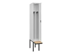 locker met bank,voor scheiding van kleding,HxBxD 2120x300x815mm,1vak