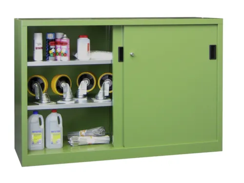 schuifdeurkast,HxBxD 1000x1500x400mm,RAL7035,front RAL6011