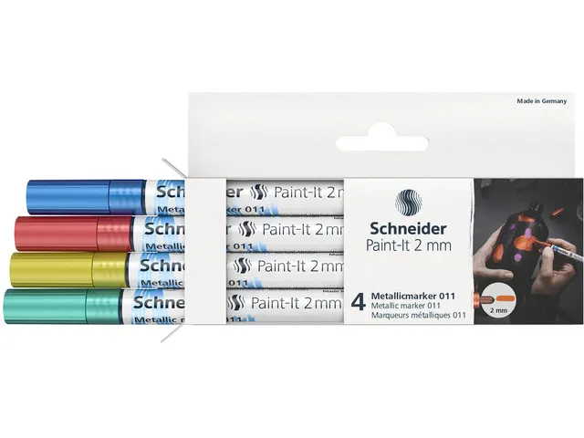 Metallic marker Schneider Paint-It 011 2mm etui 4st. (metallic blauw,