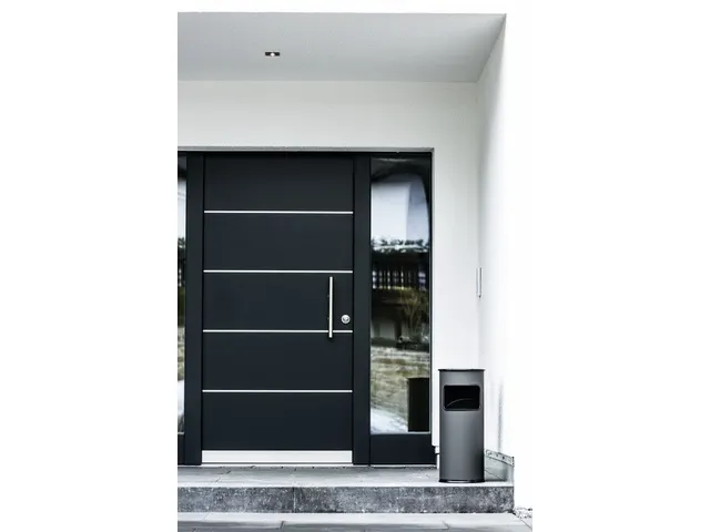 Waste Basket Metal With Ashtray Round