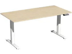 Elektrisch ihv bureau,HxBxD 630-1280x1600x800mm,blad esdoorn