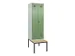 locker met bank,voor scheiding van kleding,HxBxD 2120x600x815mm,2vak