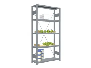 Rvs Inhaakstelling Basis 2000x1060x335mm 5legborden Vaklast 200kg - 1