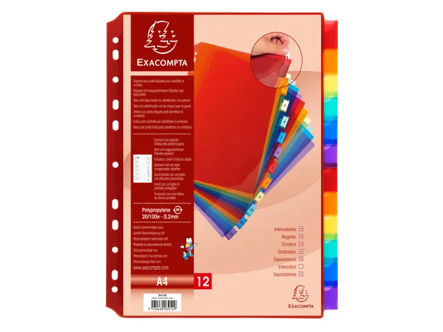 Tabbladen Pp Met Neutrale Tabs In Etikettenhouder 12 Tabs A4