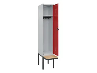 locker met bank,HxBxD 2120x400x815mm,1vak,vak B 400mm,draaigrendel - 2